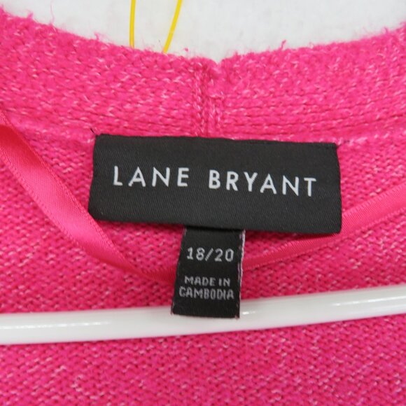 Lane Bryant Sweater Womens 18/20 Pink Orange Yellow Colorblock Striped Cardigan - Picture 3 of 8